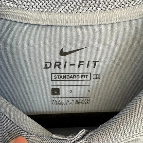 Nike Dri-Fit Vapor Stripe Men's Standard Fit Short Sleeve Blue Polo Size L GUC - Picture 4 of 9